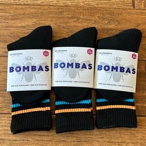 Bombas Calf Socks Set of 3 Black Size XS New NWT